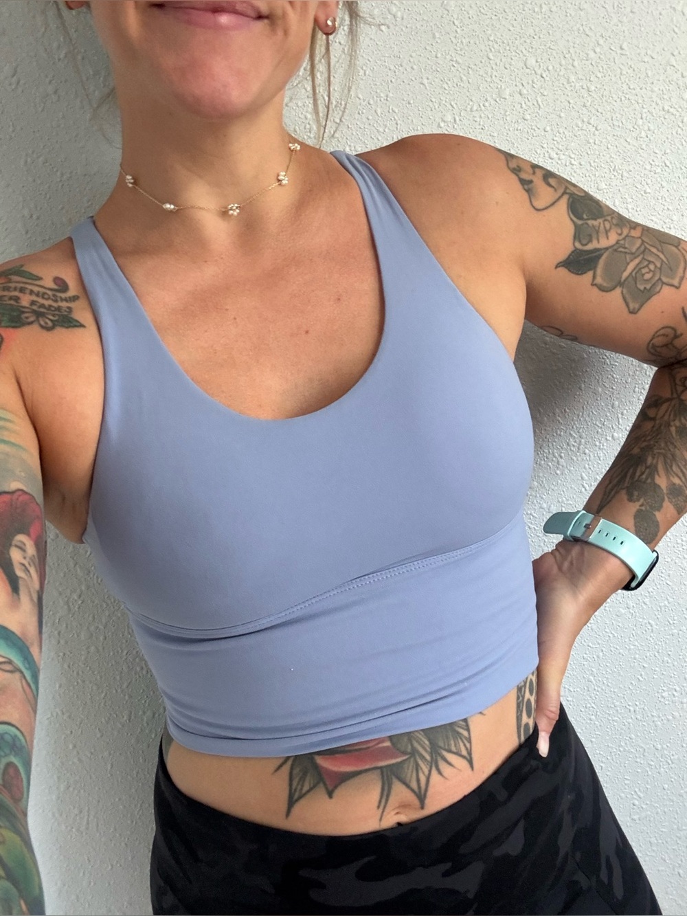 NVGTN Periwinkle Strappy Matrix Sports Bra - Picture 3 of 7